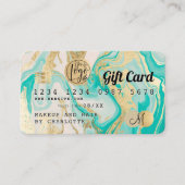 Kredietkaart goudmarmer-cadeaubon visitekaartje (Voorkant)