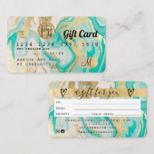 Kredietkaart goudmarmer-cadeaubon visitekaartje (Voorkant / Achterkant)