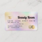 Kredietkaart goudparelbruine kaasjesmonogram visitekaartje (Voorkant)