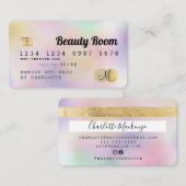 Kredietkaart goudparelbruine kaasjesmonogram visitekaartje (Voorkant / Achterkant)