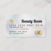 Kredietkaart goudparelkorrelige schoonheidsmonogra visitekaartje (Voorkant)