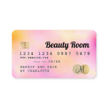 Kredietkaart goudparelroze girale schoonheidsmonog