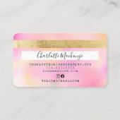 Kredietkaart goudparelroze girale schoonheidsmonog visitekaartje (Achterkant)