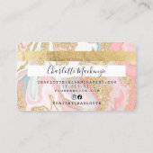 Kredietkaart goudroze schoonheidsmonogram visitekaartje (Achterkant)