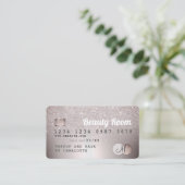 Kredietkaart grijze metalen glitterloyaliteit visitekaartje (Staand voorkant)