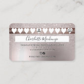 Kredietkaart grijze metalen glitterloyaliteit visitekaartje (Achterkant)