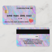 KredietKaart | Holografisch iriserend vloeibaar Visitekaartje