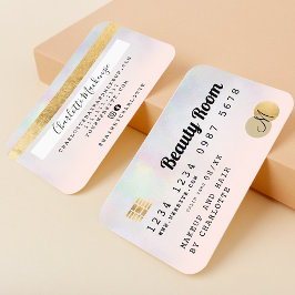 Kredietkaart holografisch ombre schoonheidsmonogra visitekaartje