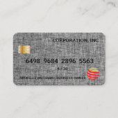 KredietKaart | Linen Fabric | Metaal Visitekaartje (Voorkant)