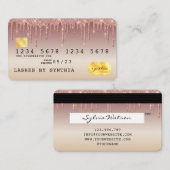 Kredietkaart met styreen Roos Gold Driving Gold Visitekaartje (Voorkant / Achterkant)