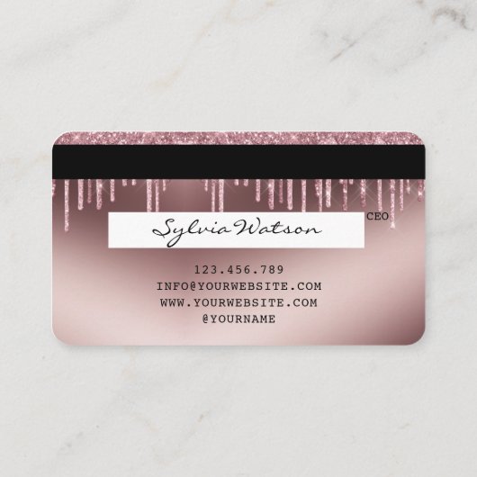 Kredietkaart met styreen Roos Gold Driving Gold Visitekaartje (Achterkant)