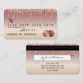 Kredietkaart met styreen Roos Gold Driving Gold Visitekaartje (Voorkant / Achterkant)