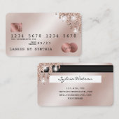 Kredietkaart met styreen Roos Gold Glitter-schijve Visitekaartje (Voorkant / Achterkant)