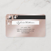 Kredietkaart met styreen Roos Gold Glitter-schijve Visitekaartje (Achterkant)