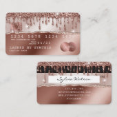 Kredietkaart met styreen Roos Gold Glitter-schijve Visitekaartje (Voorkant / Achterkant)