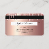 Kredietkaart met styreen Roos Gold Glitter-schijve Visitekaartje (Achterkant)