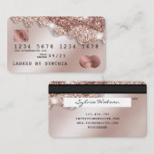 Kredietkaart met styreen Roos Gold Glitter-schijve Visitekaartje (Voorkant / Achterkant)