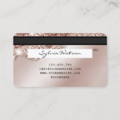Kredietkaart met styreen Roos Gold Glitter-schijve Visitekaartje (Achterkant)