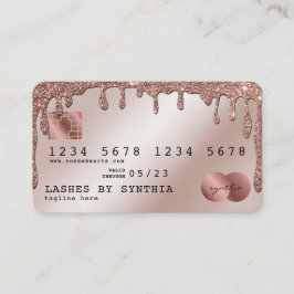 Kredietkaart met styreen Roos Gold Glitter-schijve Visitekaartje