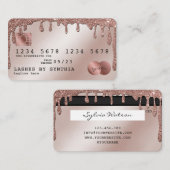 Kredietkaart met styreen Roos Gold Glitter-schijve Visitekaartje (Voorkant / Achterkant)