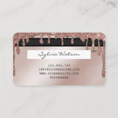 Kredietkaart met styreen Roos Gold Glitter-schijve Visitekaartje (Achterkant)