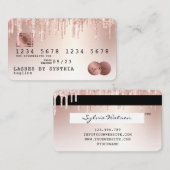 Kredietkaart met styreen Roos Gold Glitter-schijve Visitekaartje (Voorkant / Achterkant)