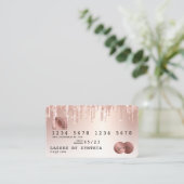 Kredietkaart met styreen Roos Gold Glitter-schijve Visitekaartje (Staand voorkant)
