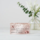 Kredietkaart met styreen Roos Gold Glitter-schijve Visitekaartje (Staand voorkant)