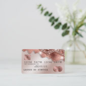 Kredietkaart met styreen Roos Gold Glitter-schijve Visitekaartje (Staand voorkant)