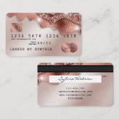 Kredietkaart met styreen Roos Gold Glitter-schijve Visitekaartje (Voorkant / Achterkant)