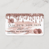 Kredietkaart met styreen Roos Gold Glitter-schijve Visitekaartje (Voorkant)