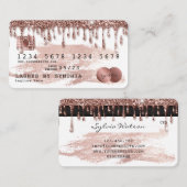 Kredietkaart met styreen Roos Gold Glitter-schijve Visitekaartje (Voorkant / Achterkant)