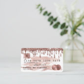 Kredietkaart met styreen Roos Gold Glitter-schijve Visitekaartje (Staand voorkant)