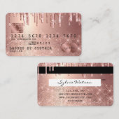 Kredietkaart met styreen Roos Gold Glitter-schijve Visitekaartje (Voorkant / Achterkant)