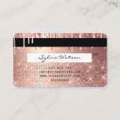 Kredietkaart met styreen Roos Gold Glitter-schijve Visitekaartje (Achterkant)