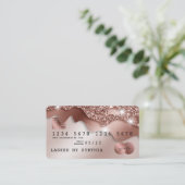 Kredietkaart met styreen Roos Gold Glitter-schijve Visitekaartje (Staand voorkant)