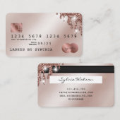 Kredietkaart met styreen Roos Gold Glitter-schijve Visitekaartje (Voorkant / Achterkant)