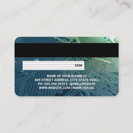 KredietKaart | Microchip voor circuitkaart Visitekaartje (Achterkant)