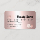 Kredietkaart roos goud metaal schoonheidsmonogram visitekaartje (Voorkant)