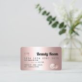 Kredietkaart roos goud metaal schoonheidsmonogram visitekaartje (Staand voorkant)