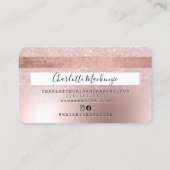 Kredietkaart roos goud metaalglitter schoonheid visitekaartje (Achterkant)