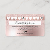 Kredietkaart roos goud metaalglitterloyaliteit visitekaartje (Achterkant)