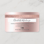 Kredietkaart roos goud metaalhoudende folie haarmo visitekaartje (Achterkant)