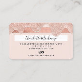 Kredietkaart roos goudglitter druppelt schitterend visitekaartje (Achterkant)