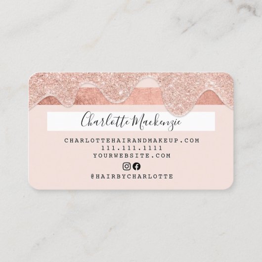 Kredietkaart roos goudglitter druppelt schitterend visitekaartje