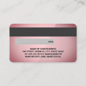 KredietKaart | Roze glanzende Visitekaartje (Achterkant)