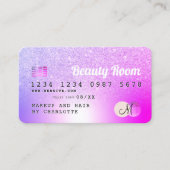 Kredietkaart roze paarse metallische glitterloyali visitekaartje (Voorkant)