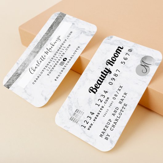 Kredietkaart, schoonheidsmarmer visitekaartje