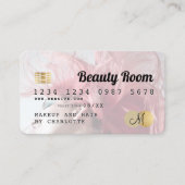 Kredietkaart: schoonheidsmonogram goud witte foto visitekaartje (Voorkant)