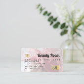 Kredietkaart: schoonheidsmonogram goud witte foto visitekaartje (Staand voorkant)